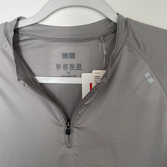 NEW Uniqlo Women Warm Dry Half Zip Long Sleeve Gray   Sz M. All Sales are Final - Picture 2 of 10